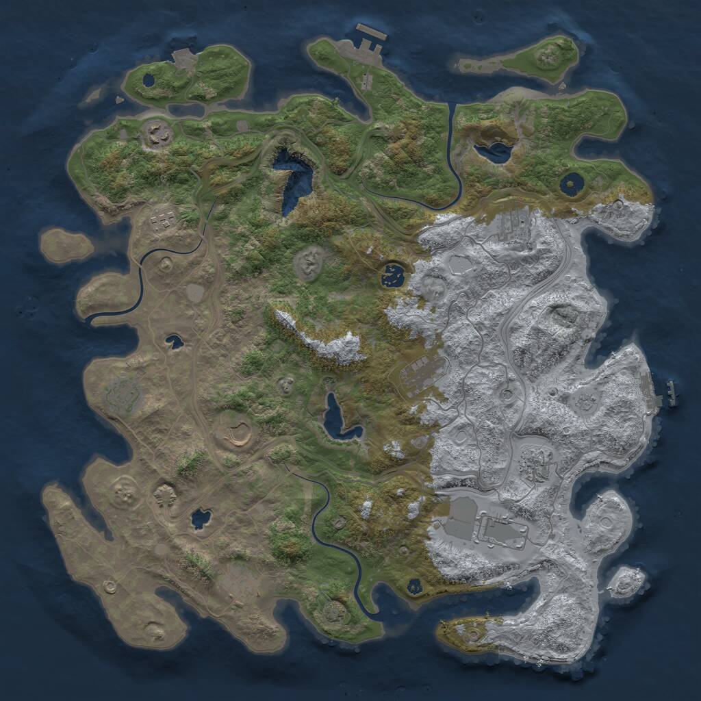 Rust Map: Procedural Map, Size: 4500, Seed: 4554918, 16 Monuments