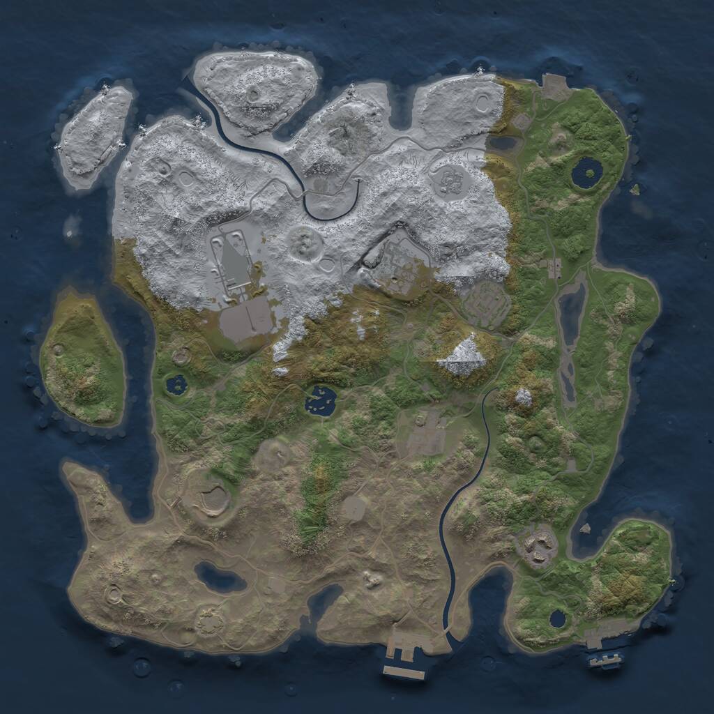 Rust Map: Procedural Map, Size: 3500, Seed: 774062986, 12 Monuments