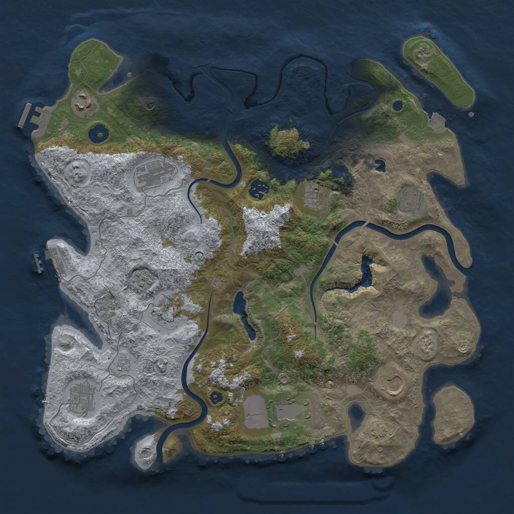 Rust Map: Procedural Map, Size: 4000, Seed: 751743806, 16 Monuments