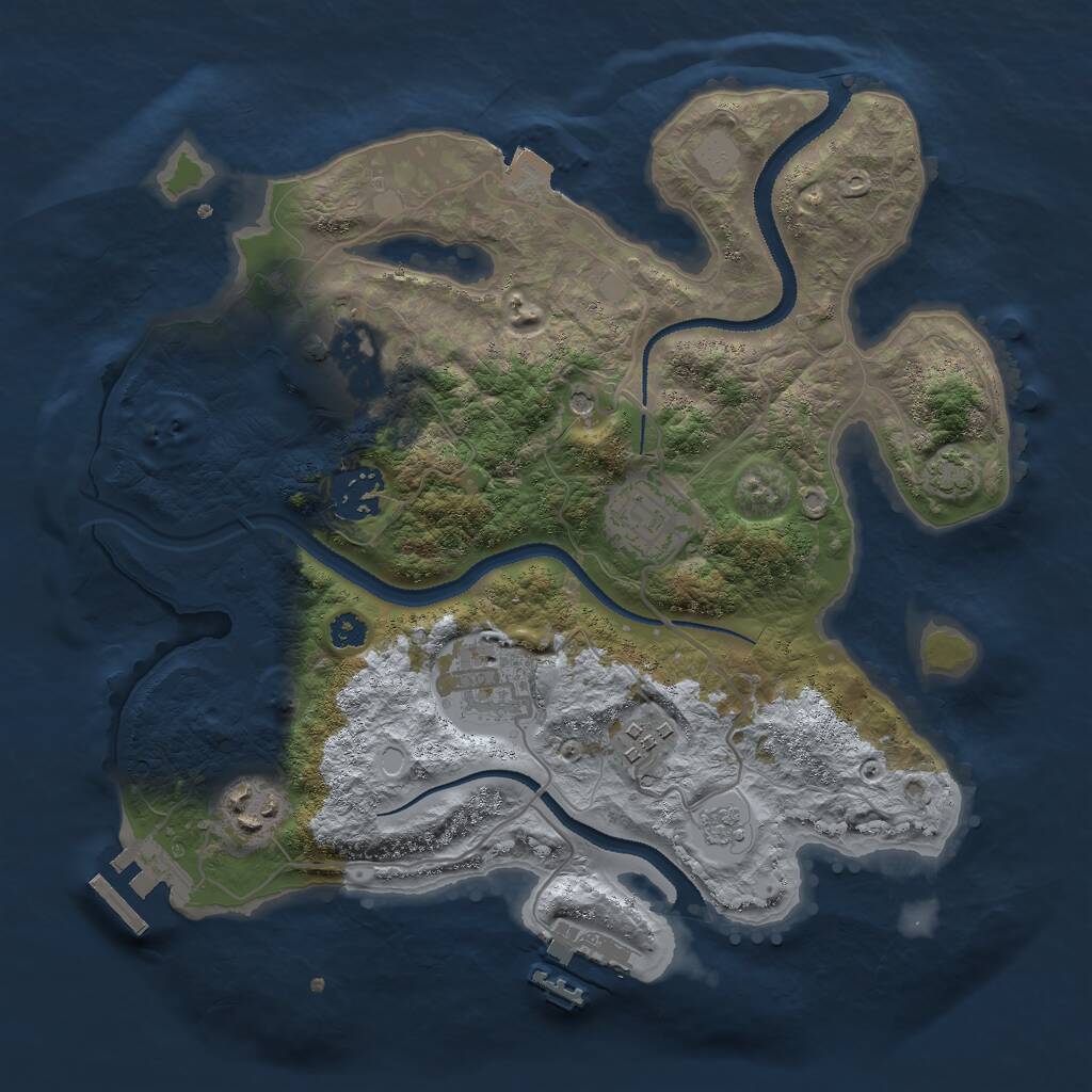 Rust Map: Procedural Map, Size: 3000, Seed: 10546, 12 Monuments
