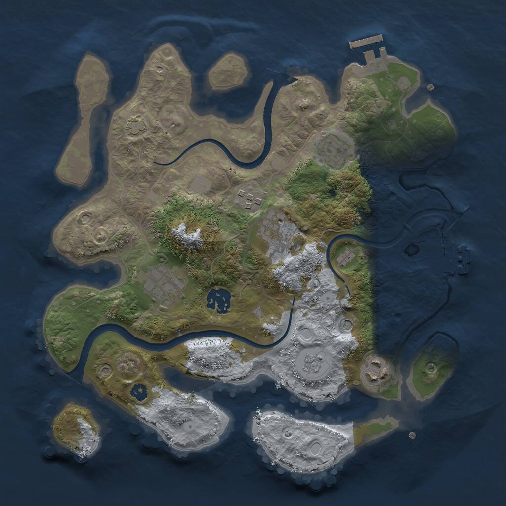 Rust Map: Procedural Map, Size: 3000, Seed: 23234498, 12 Monuments