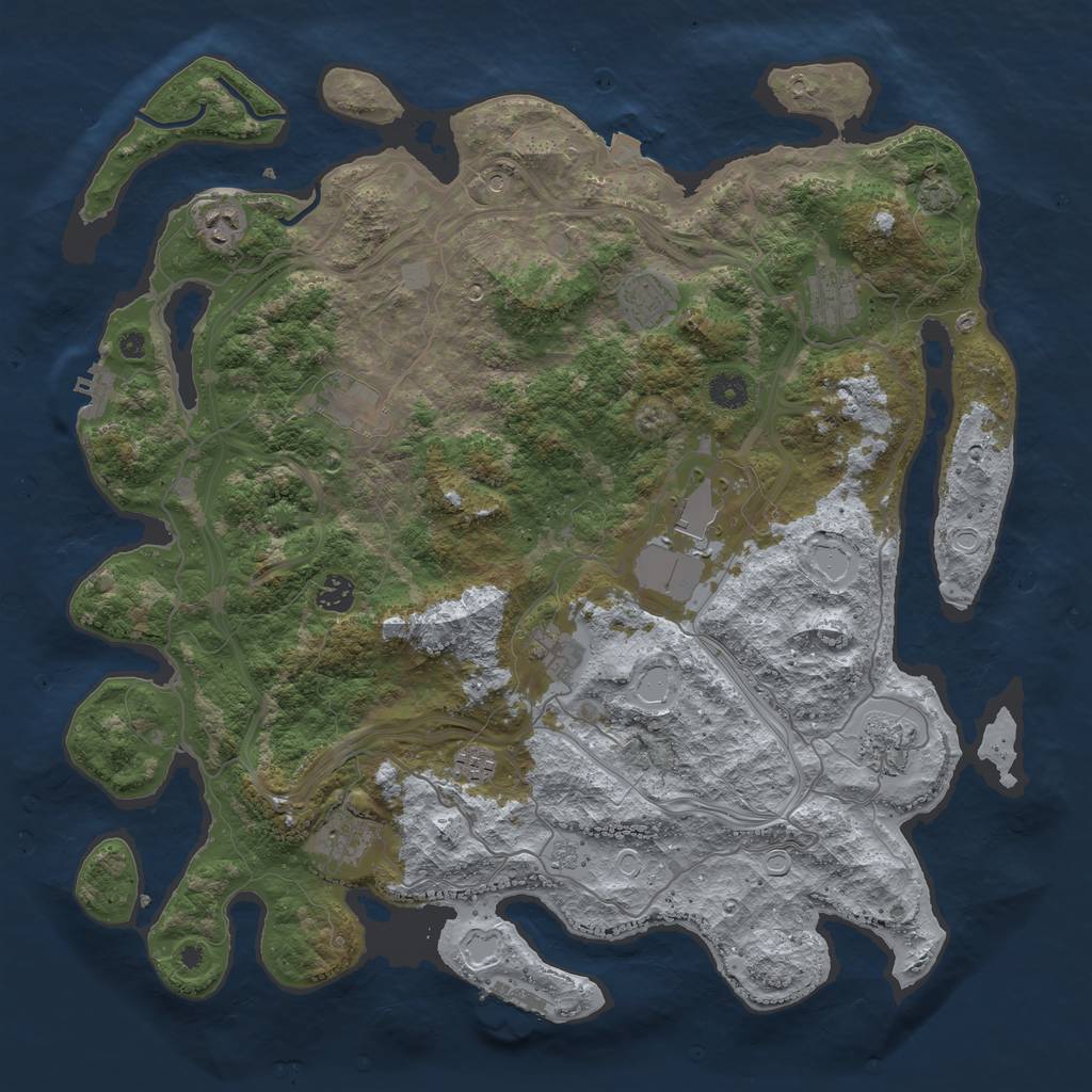 Rust Map: Procedural Map, Size: 4300, Seed: 45447006, 18 Monuments