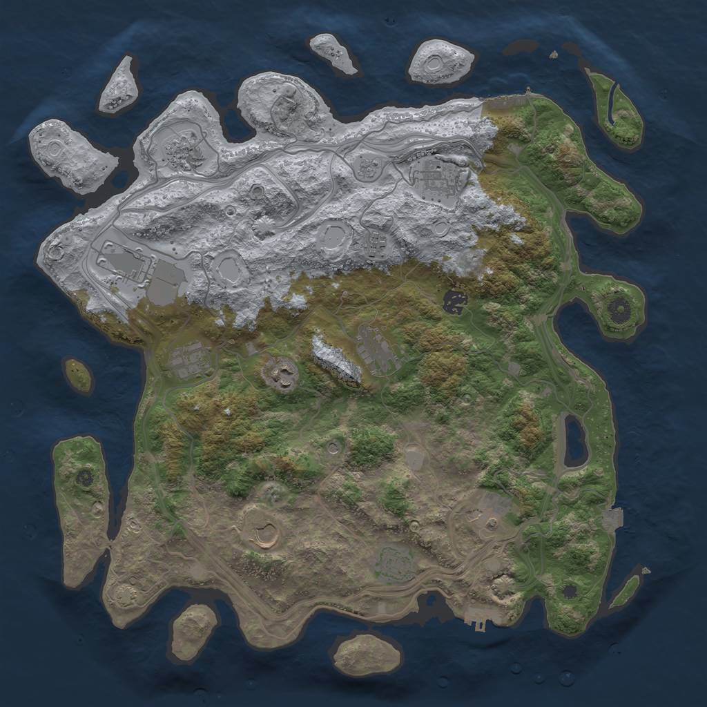 Rust Map: Procedural Map, Size: 4250, Seed: 2174689, 19 Monuments