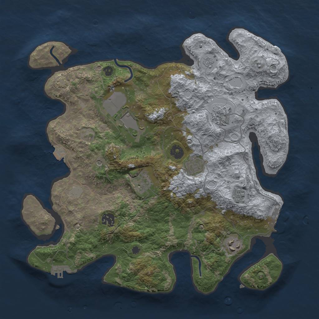 Rust Map: Procedural Map, Size: 3500, Seed: 456943008, 15 Monuments