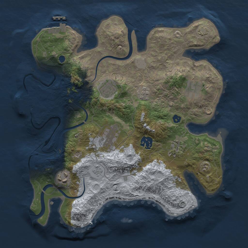 Rust Map: Procedural Map, Size: 3000, Seed: 807603767, 13 Monuments