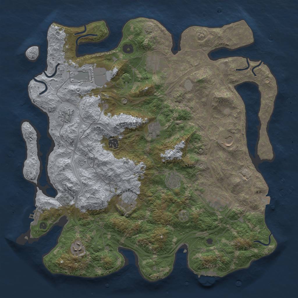 Rust Map: Procedural Map, Size: 4250, Seed: 14370226, 19 Monuments