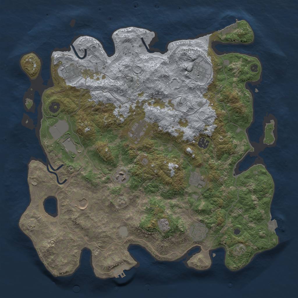Rust Map: Procedural Map, Size: 4000, Seed: 266298150, 18 Monuments