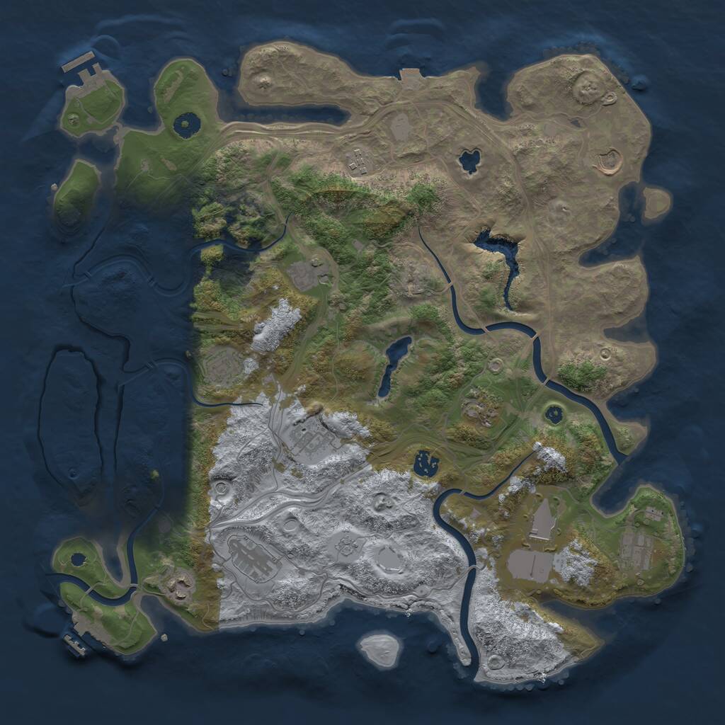 Rust Map: Procedural Map, Size: 4250, Seed: 276701907, 17 Monuments