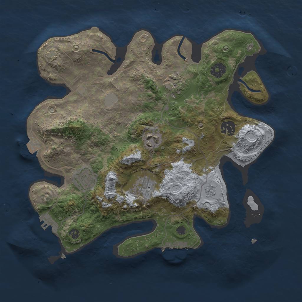 Rust Map: Procedural Map, Size: 3000, Seed: 1955345858, 12 Monuments