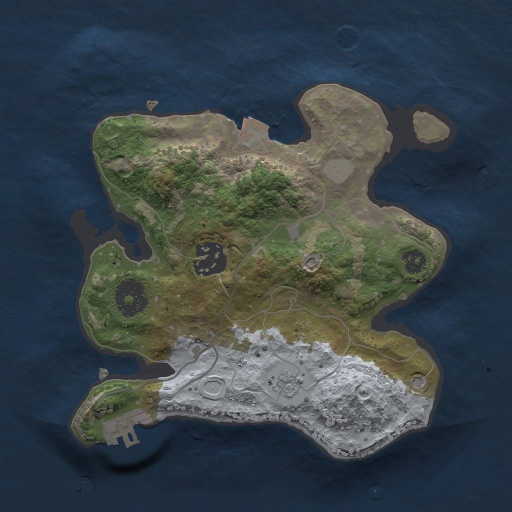 Rust Map: Procedural Map, Size: 2200, Seed: 12335, 6 Monuments
