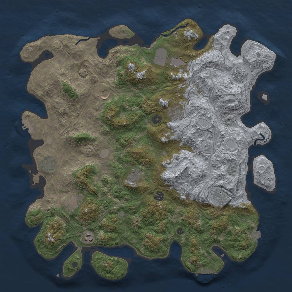 Rust Map: Procedural Map, Size: 4500, Seed: 78432347, 19 Monuments