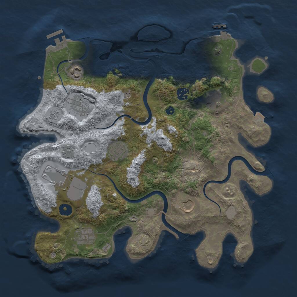 Rust Map: Procedural Map, Size: 3500, Seed: 19790122, 15 Monuments