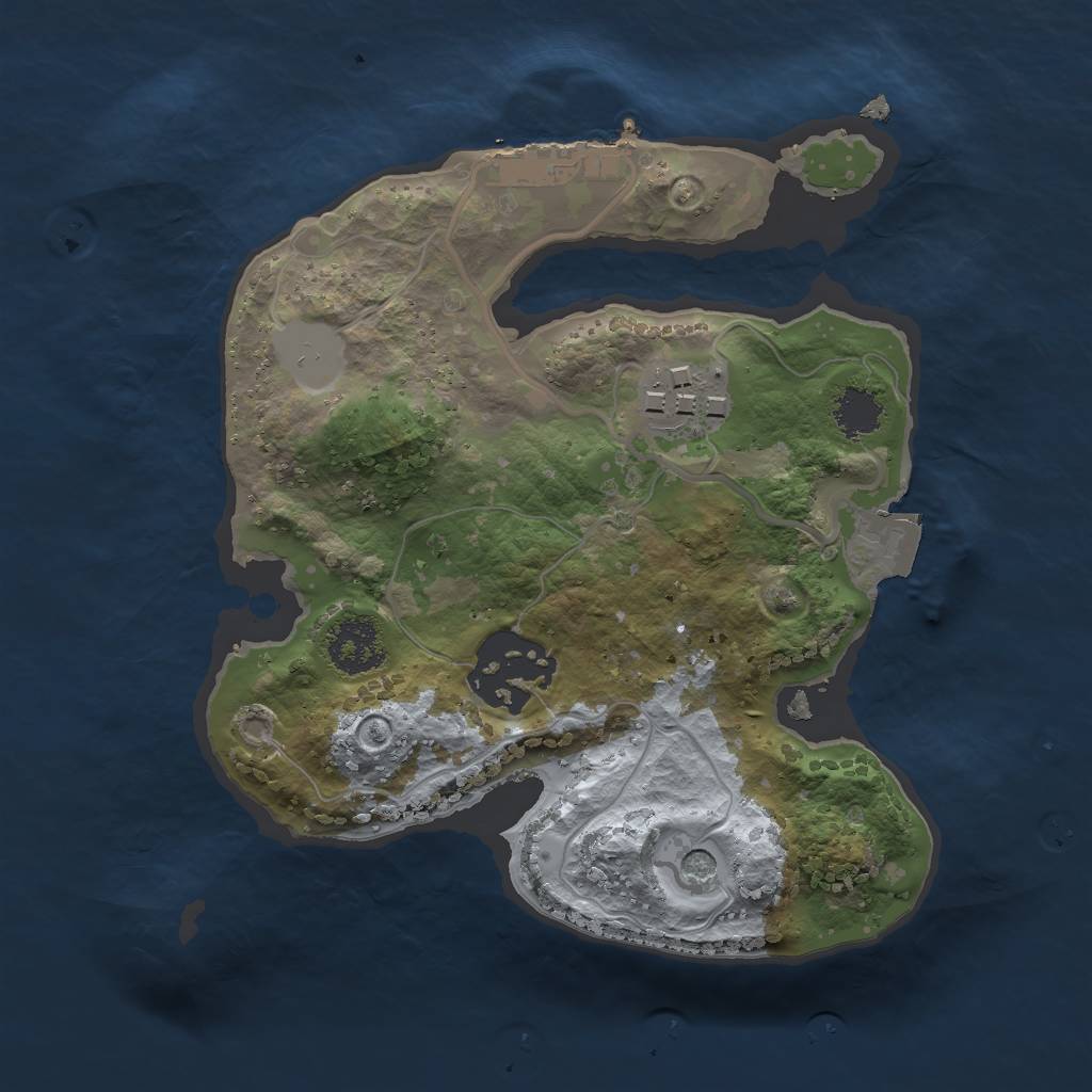 Rust Map: Procedural Map, Size: 2000, Seed: 82543421, 7 Monuments