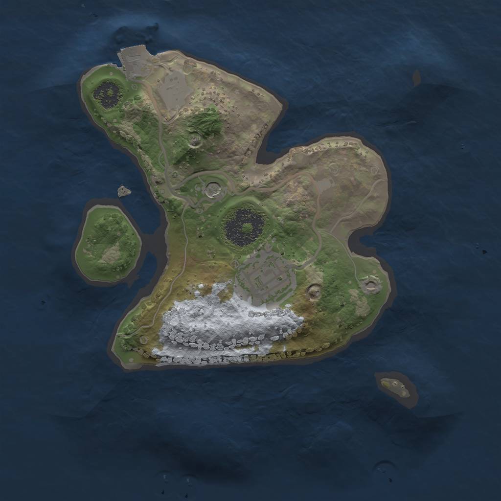 Rust Map: Procedural Map, Size: 2000, Seed: 1330832712, 5 Monuments