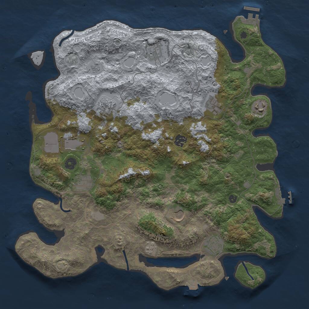 Rust Map: Procedural Map, Size: 3900, Seed: 1985874999, 16 Monuments