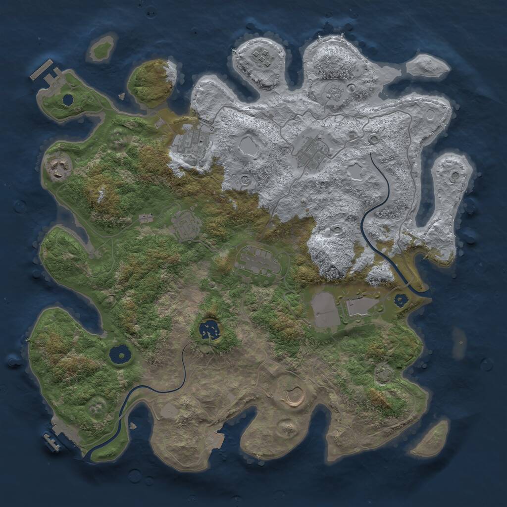 Rust Map: Procedural Map, Size: 3750, Seed: 189304318, 15 Monuments