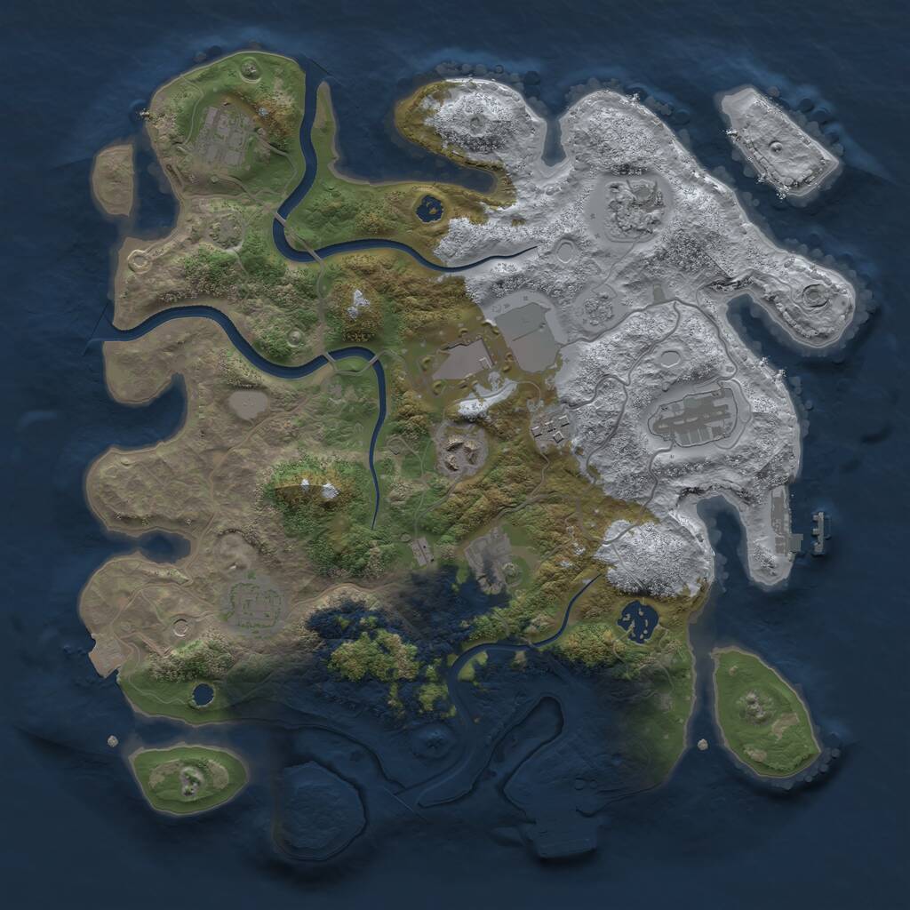 Rust Map: Procedural Map, Size: 3500, Seed: 586303166, 15 Monuments