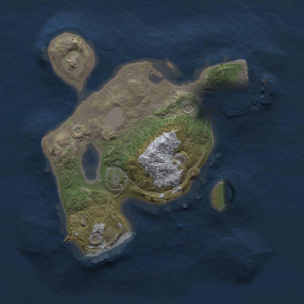 Rust Map: Procedural Map, Size: 2000, Seed: 1910280363, 4 Monuments