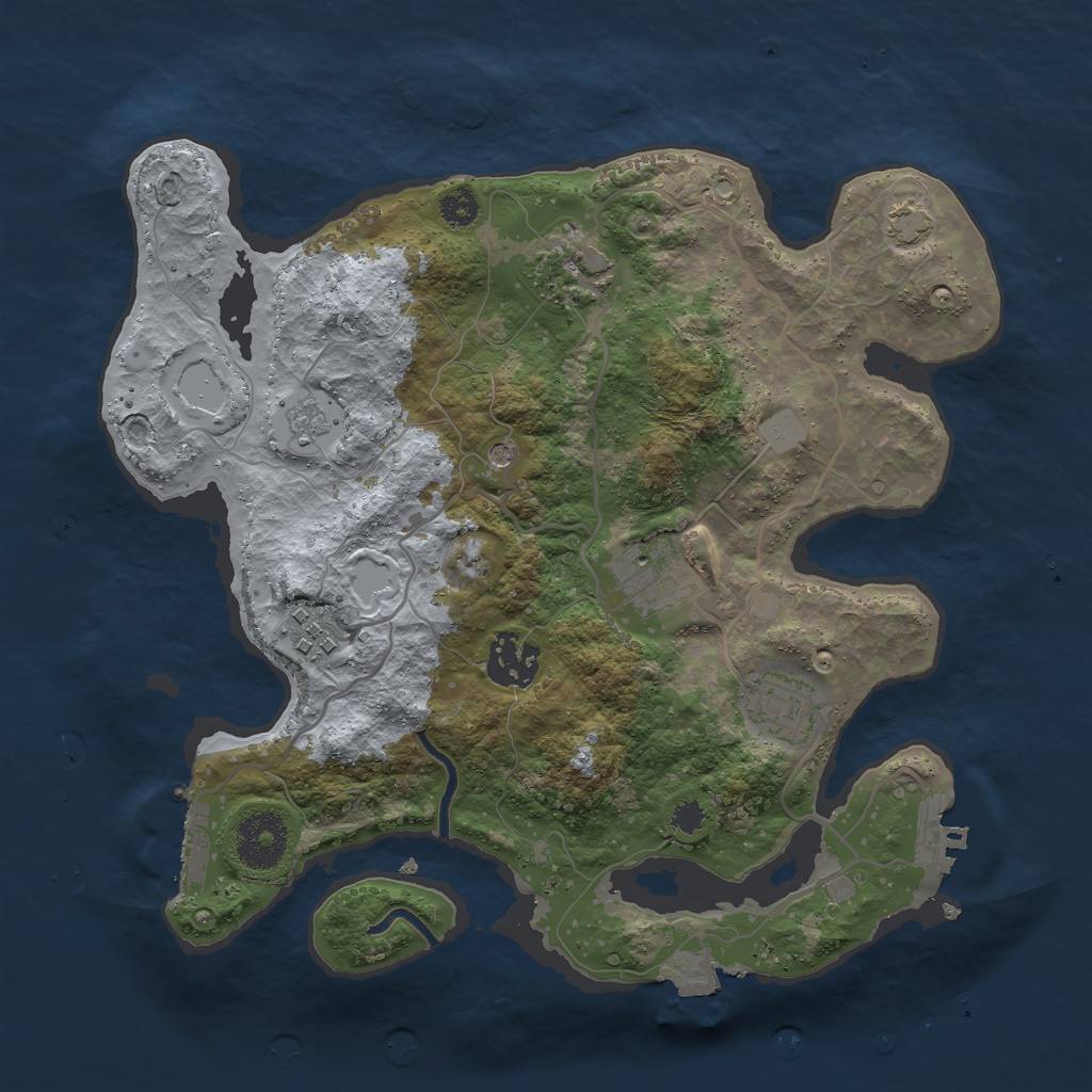 Rust Map: Procedural Map, Size: 3000, Seed: 8519176, 13 Monuments