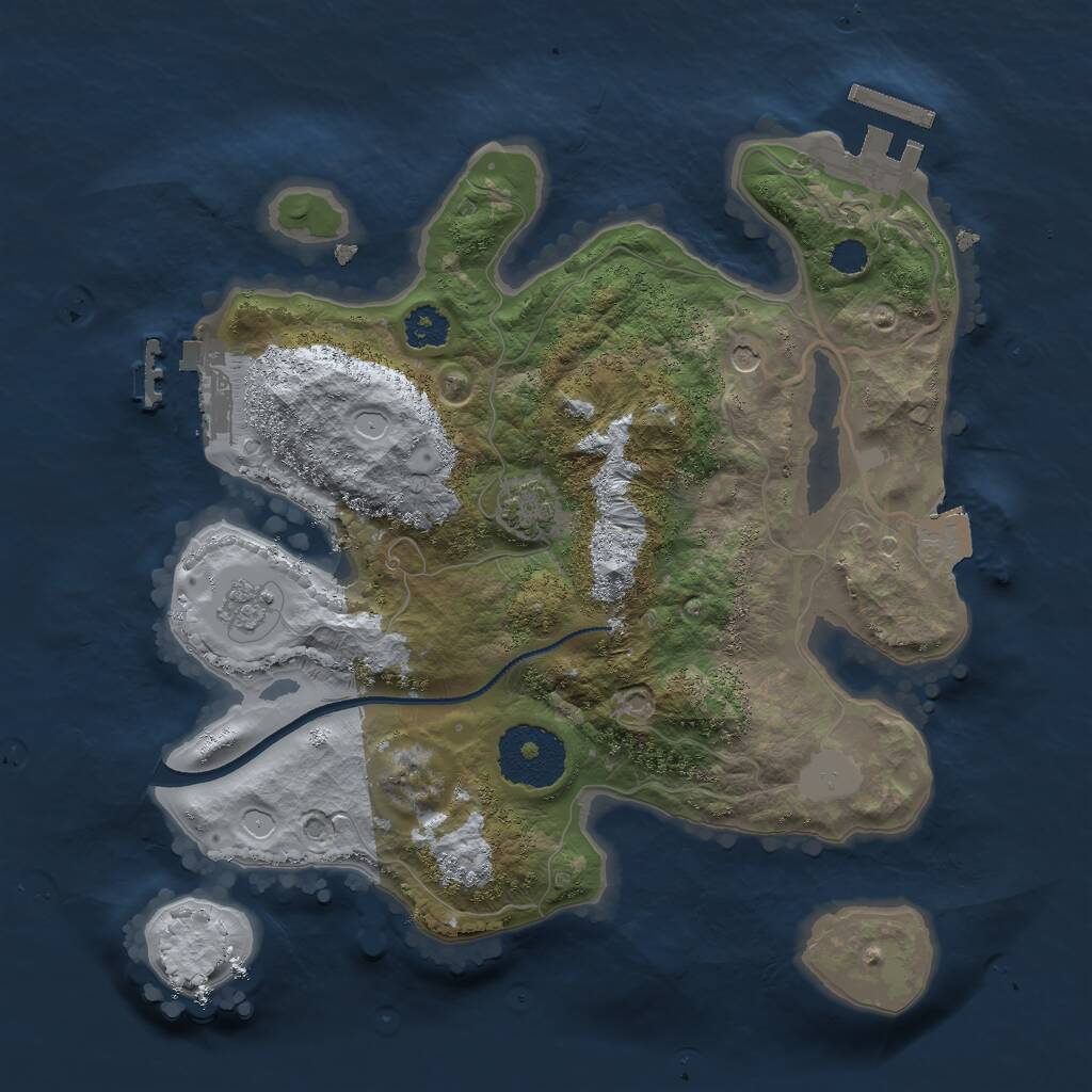 Rust Map: Procedural Map, Size: 2500, Seed: 1575559767, 6 Monuments