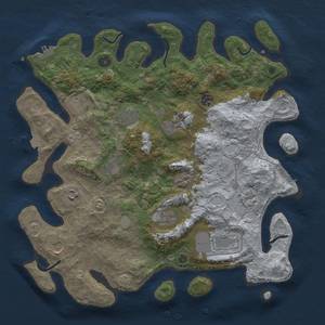 Thumbnail Rust Map: Procedural Map, Size: 4000, Seed: 74020, 19 Monuments