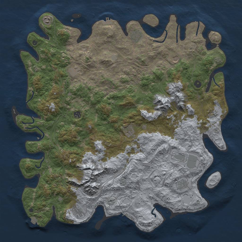Rust Map: Procedural Map, Size: 5000, Seed: 17825247, 19 Monuments