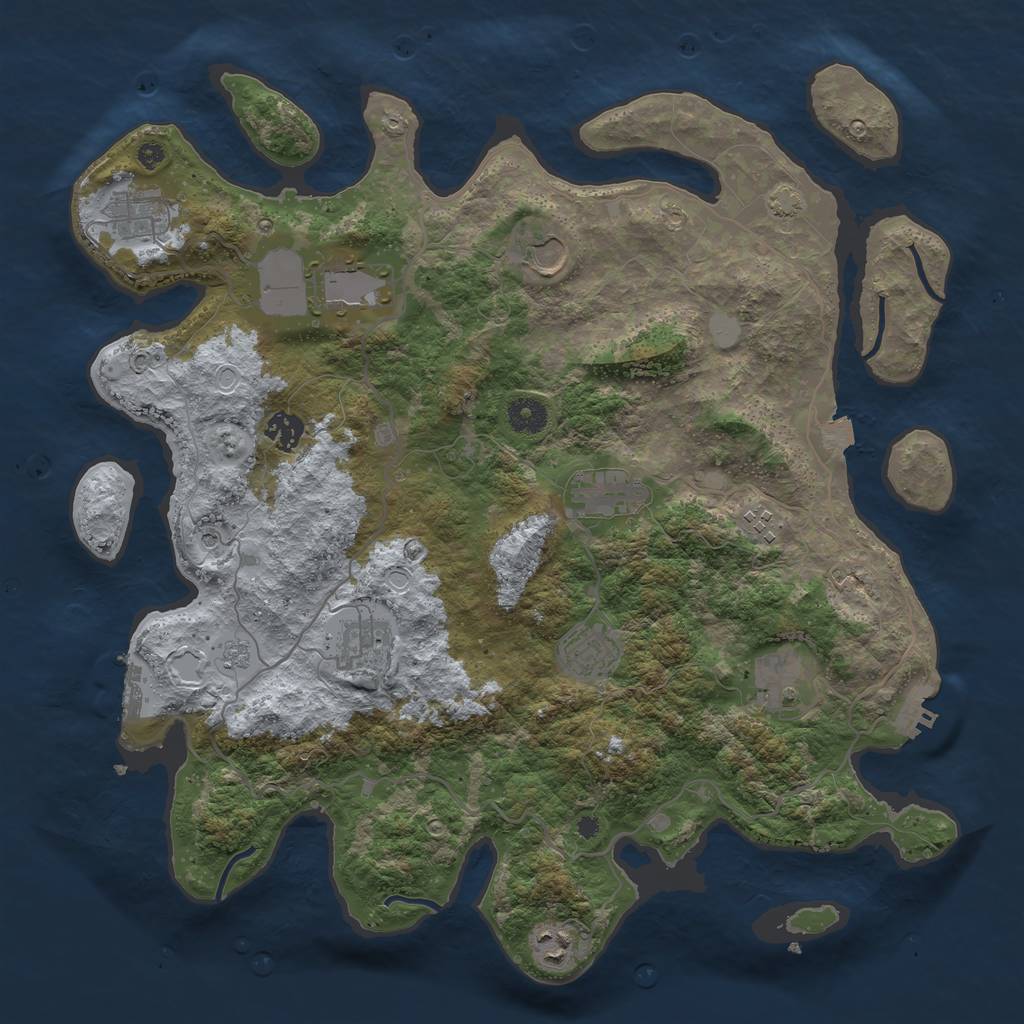 Rust Map: Procedural Map, Size: 4000, Seed: 131822770, 18 Monuments