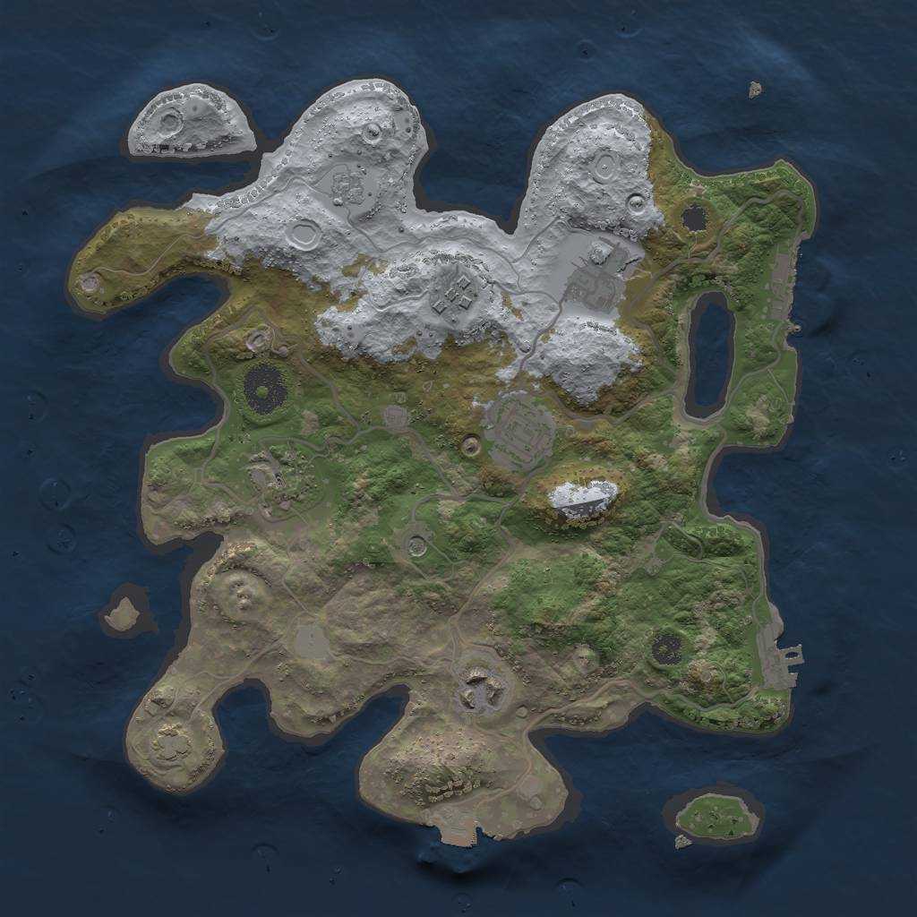 Rust Map: Procedural Map, Size: 3000, Seed: 456497827, 13 Monuments