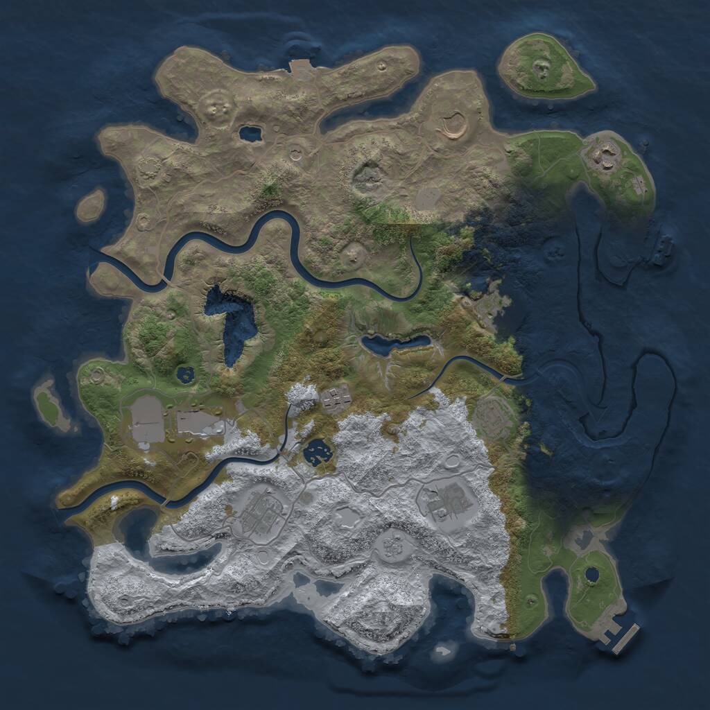 Rust Map: Procedural Map, Size: 4000, Seed: 1556484, 15 Monuments