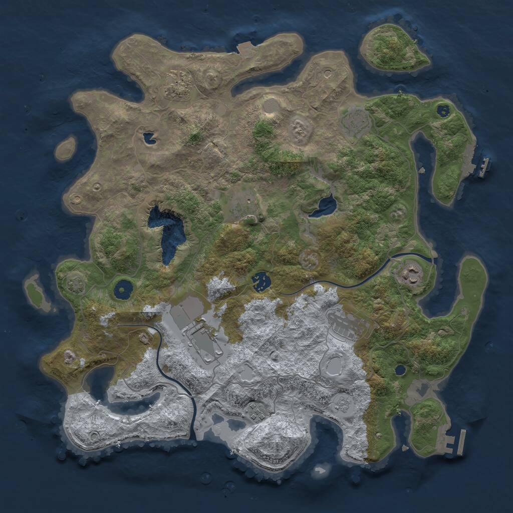 Rust Map: Procedural Map, Size: 4000, Seed: 1556484, 14 Monuments