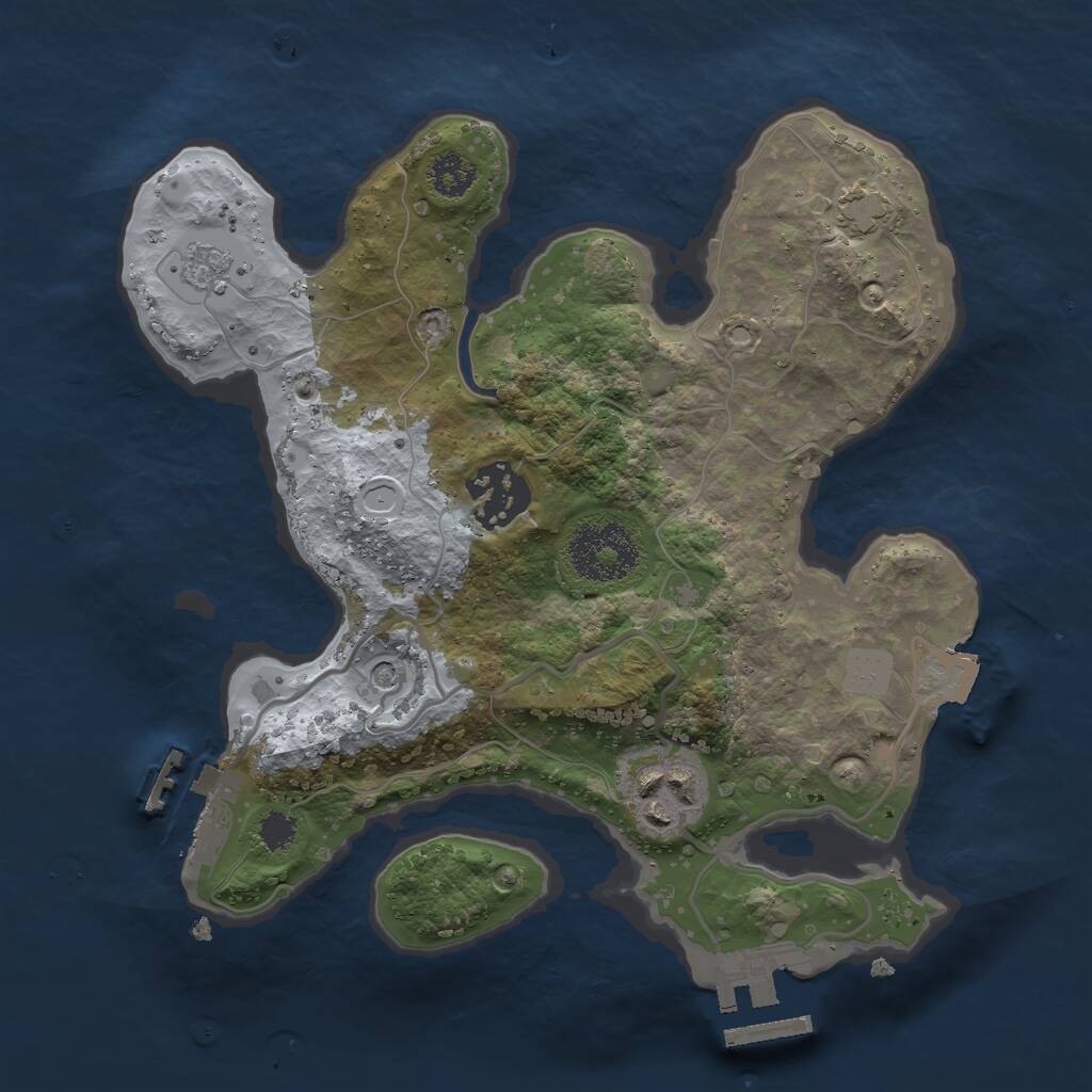 Rust Map: Procedural Map, Size: 2500, Seed: 8519176, 8 Monuments