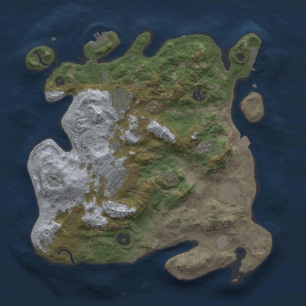 Rust Map: Procedural Map, Size: 3400, Seed: 64302493, 13 Monuments