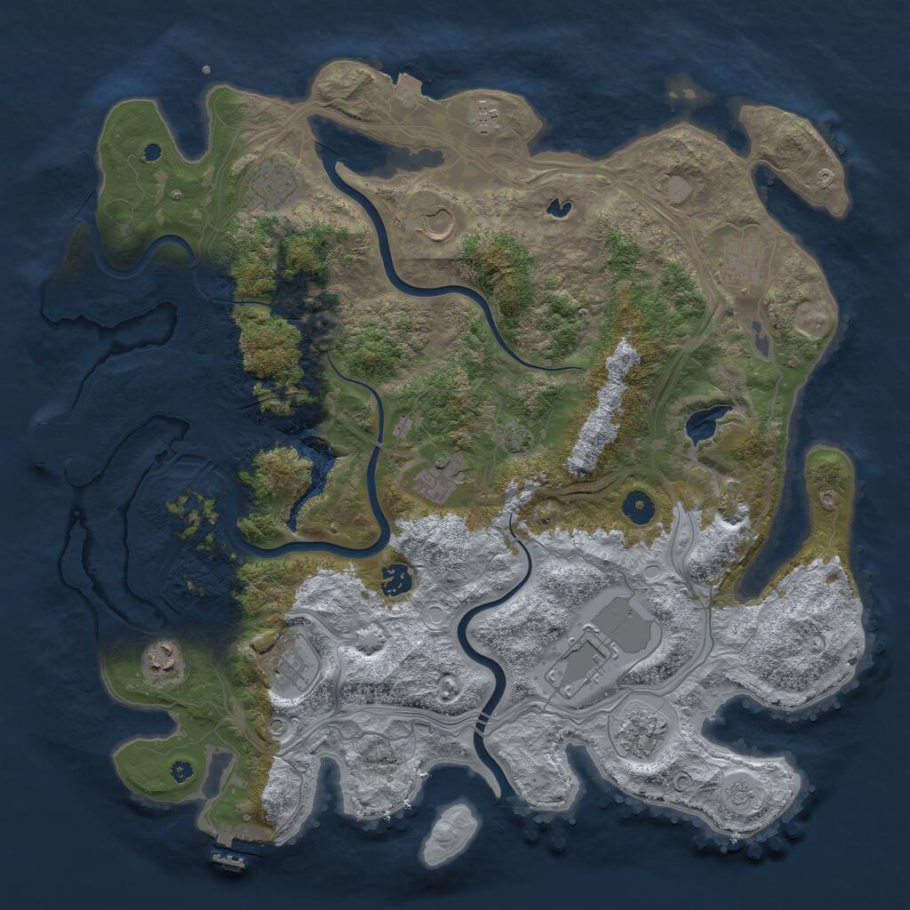 Rust Map: Procedural Map, Size: 4250, Seed: 75964243, 16 Monuments