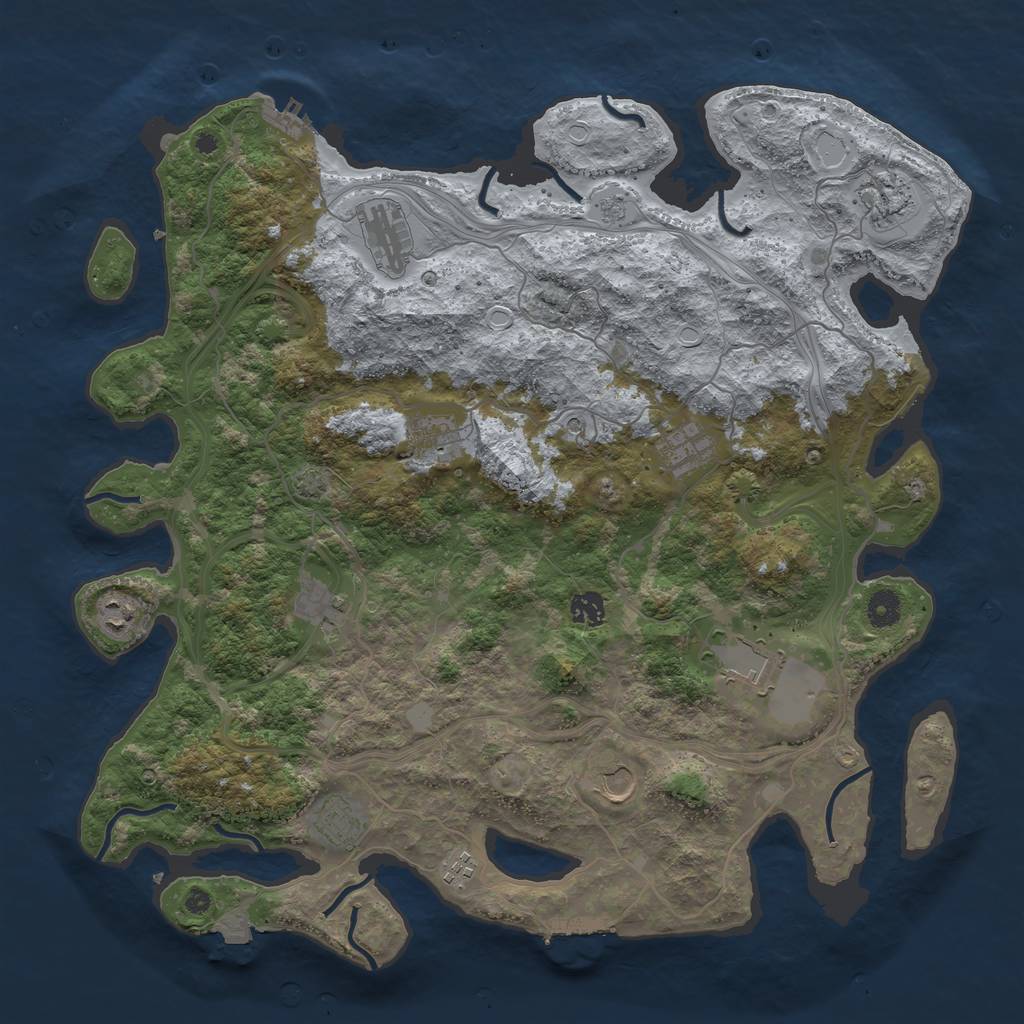 Rust Map: Procedural Map, Size: 4300, Seed: 45758971, 19 Monuments
