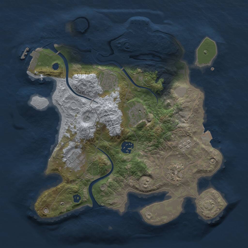 Rust Map: Procedural Map, Size: 3000, Seed: 18353, 11 Monuments
