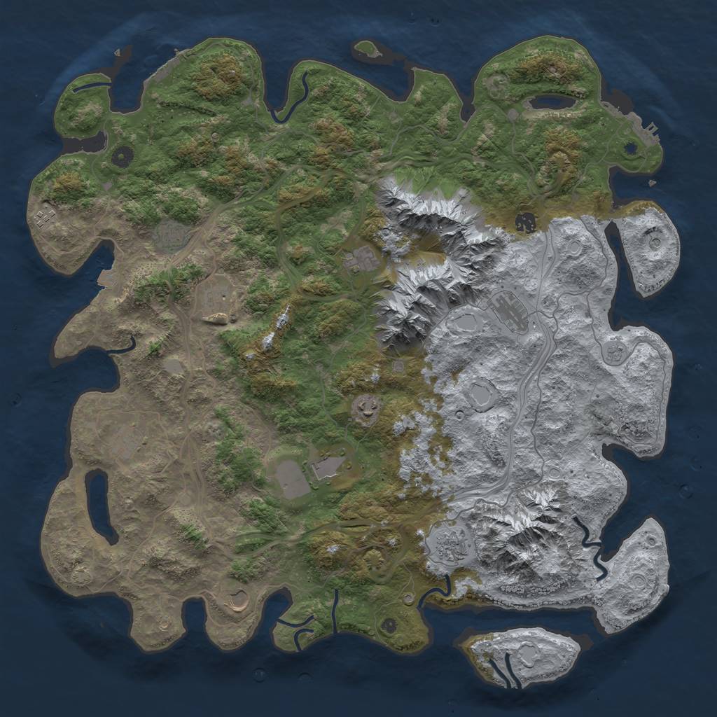 Rust Map: Procedural Map, Size: 5000, Seed: 274525695, 19 Monuments