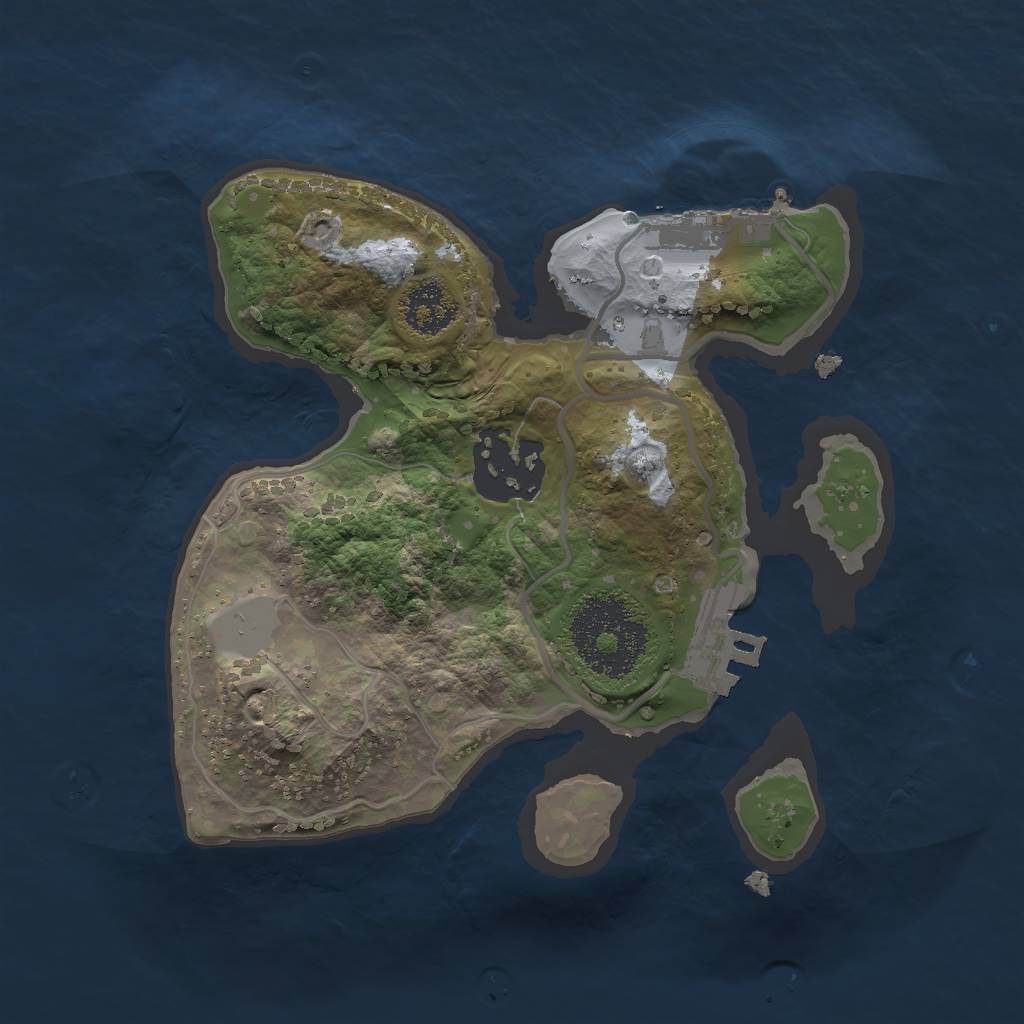 Rust Map: Procedural Map, Size: 2000, Seed: 586134, 6 Monuments