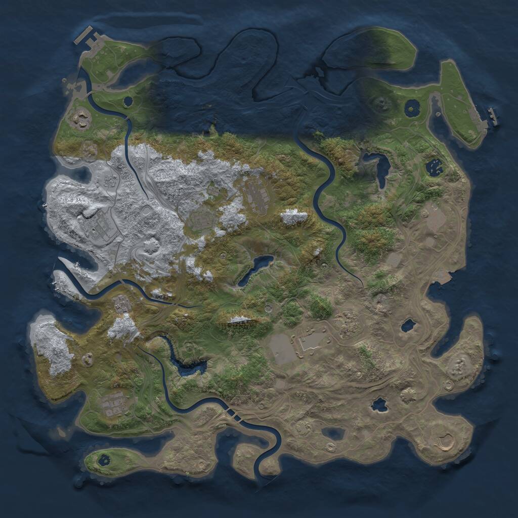Rust Map: Procedural Map, Size: 4500, Seed: 918537586, 17 Monuments