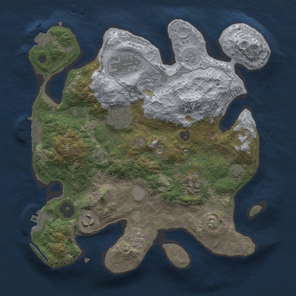 Rust Map: Procedural Map, Size: 3000, Seed: 506209257, 13 Monuments