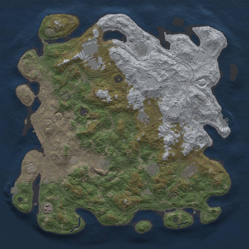 Rust Map: Procedural Map, Size: 4500, Seed: 1984718675, 18 Monuments