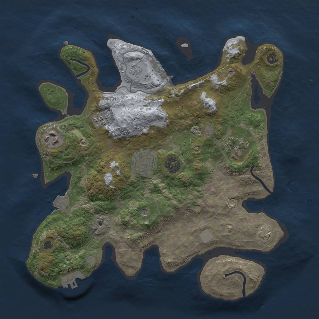 Rust Map: Procedural Map, Size: 3000, Seed: 1804236, 12 Monuments