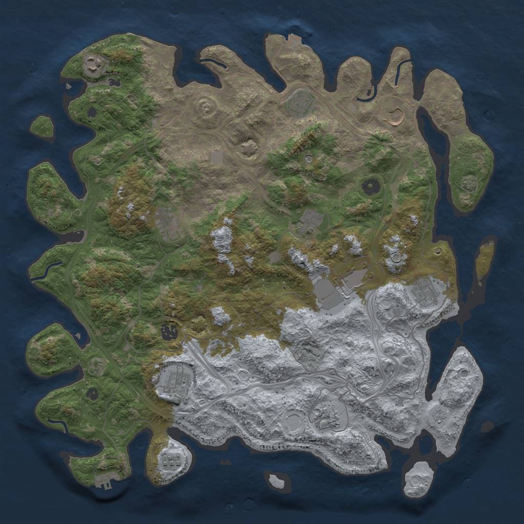 Rust Map: Procedural Map, Size: 4500, Seed: 1494859875, 18 Monuments