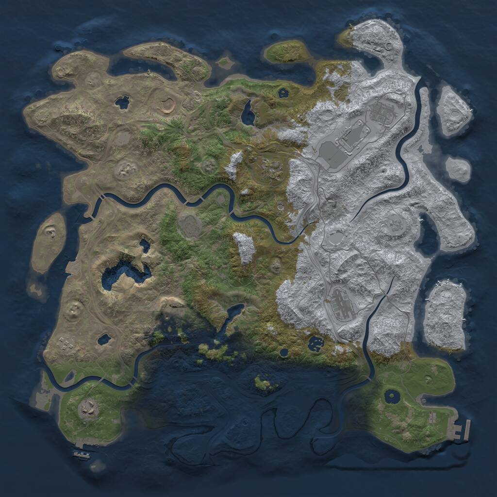 Rust Map: Procedural Map, Size: 4800, Seed: 493056510, 16 Monuments
