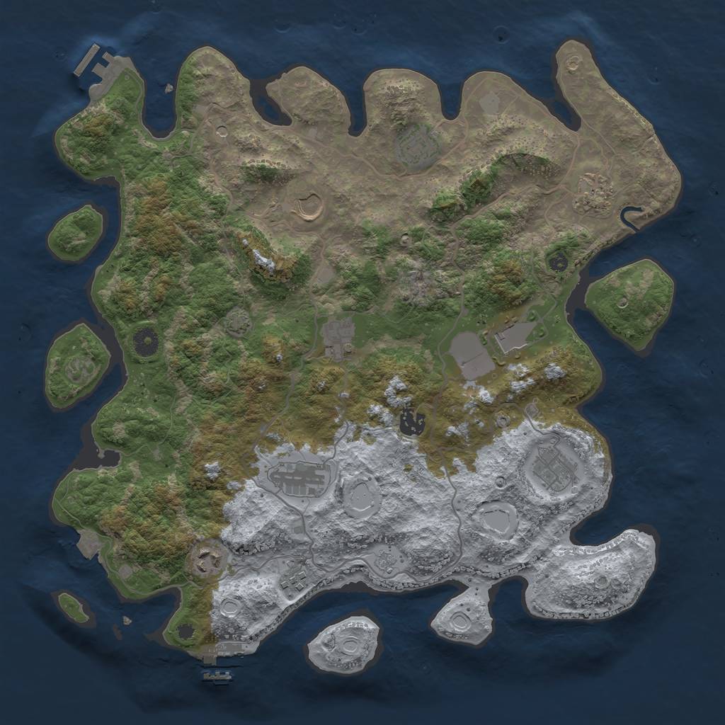 Rust Map: Procedural Map, Size: 4000, Seed: 3754467, 18 Monuments