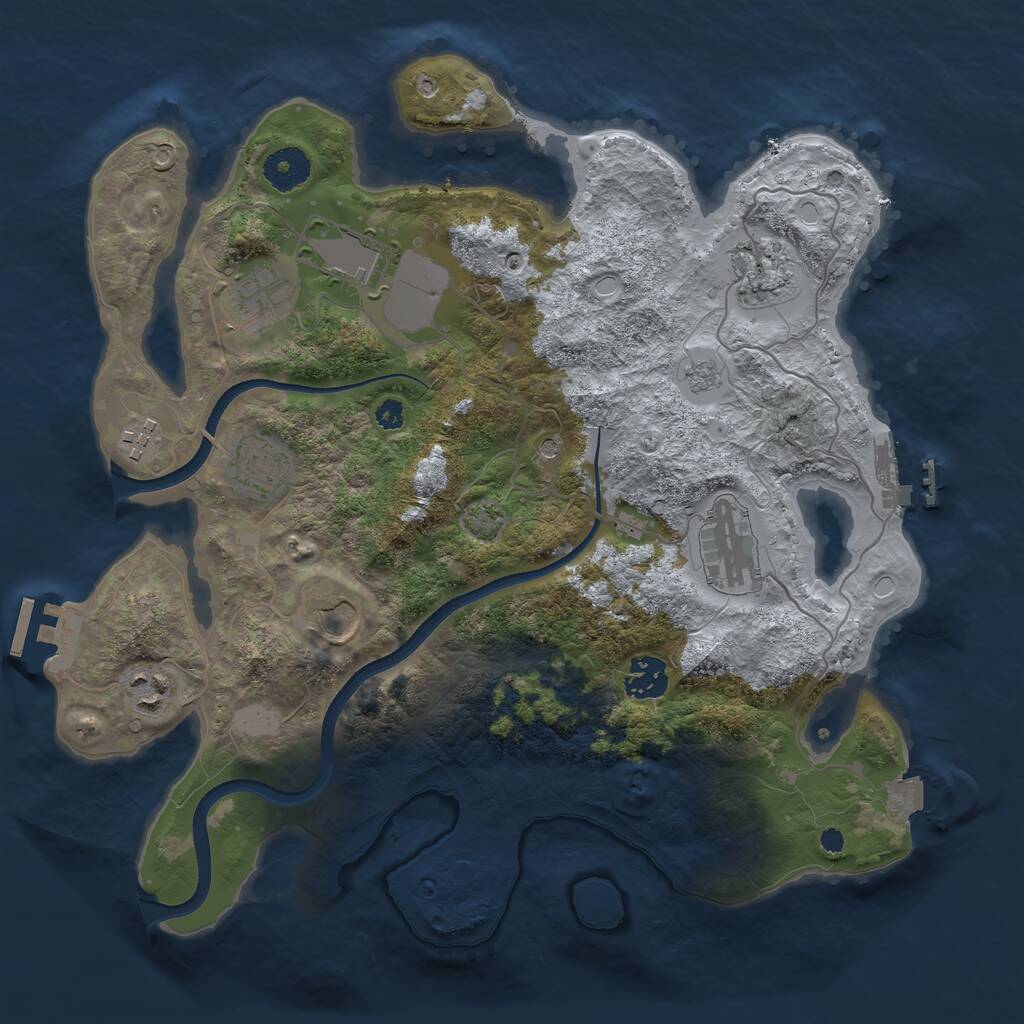 Rust Map: Procedural Map, Size: 3500, Seed: 549984942, 15 Monuments