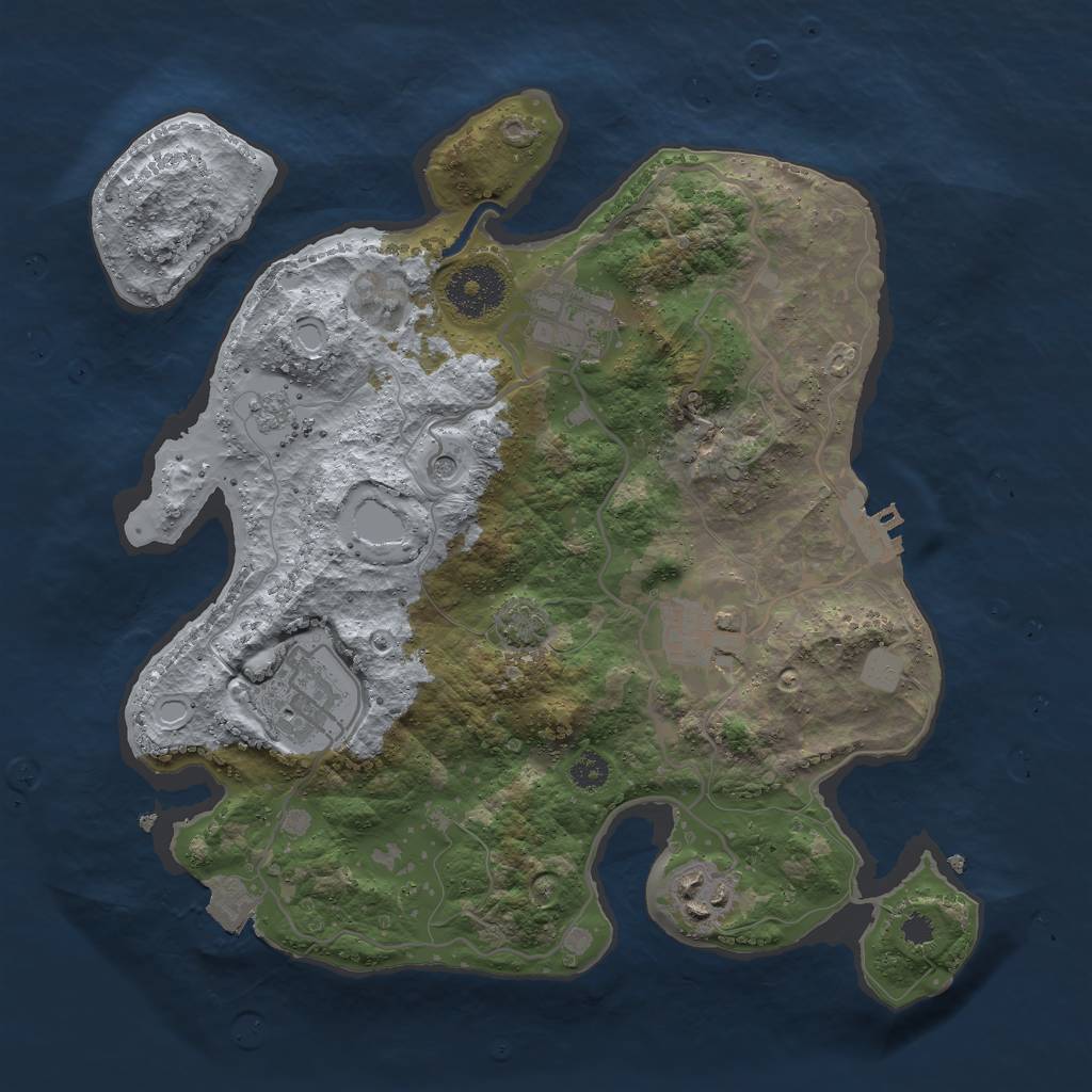 Rust Map: Procedural Map, Size: 3000, Seed: 25198, 11 Monuments