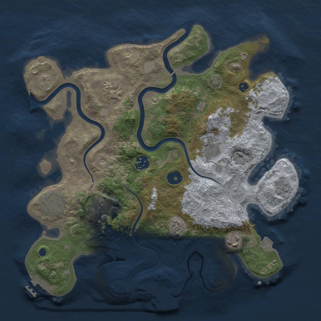 Rust Map: Procedural Map, Size: 3400, Seed: 42782286, 13 Monuments