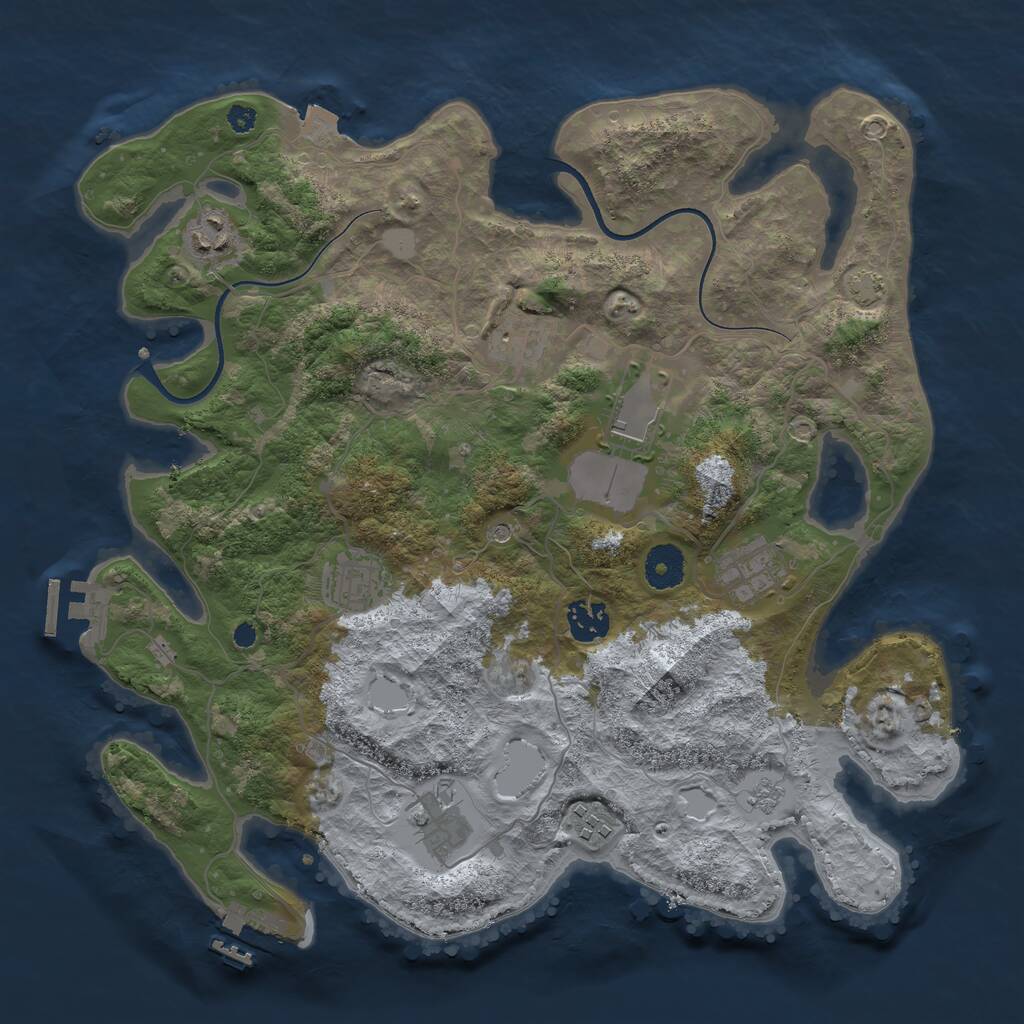 Rust Map: Procedural Map, Size: 3600, Seed: 96834928, 14 Monuments