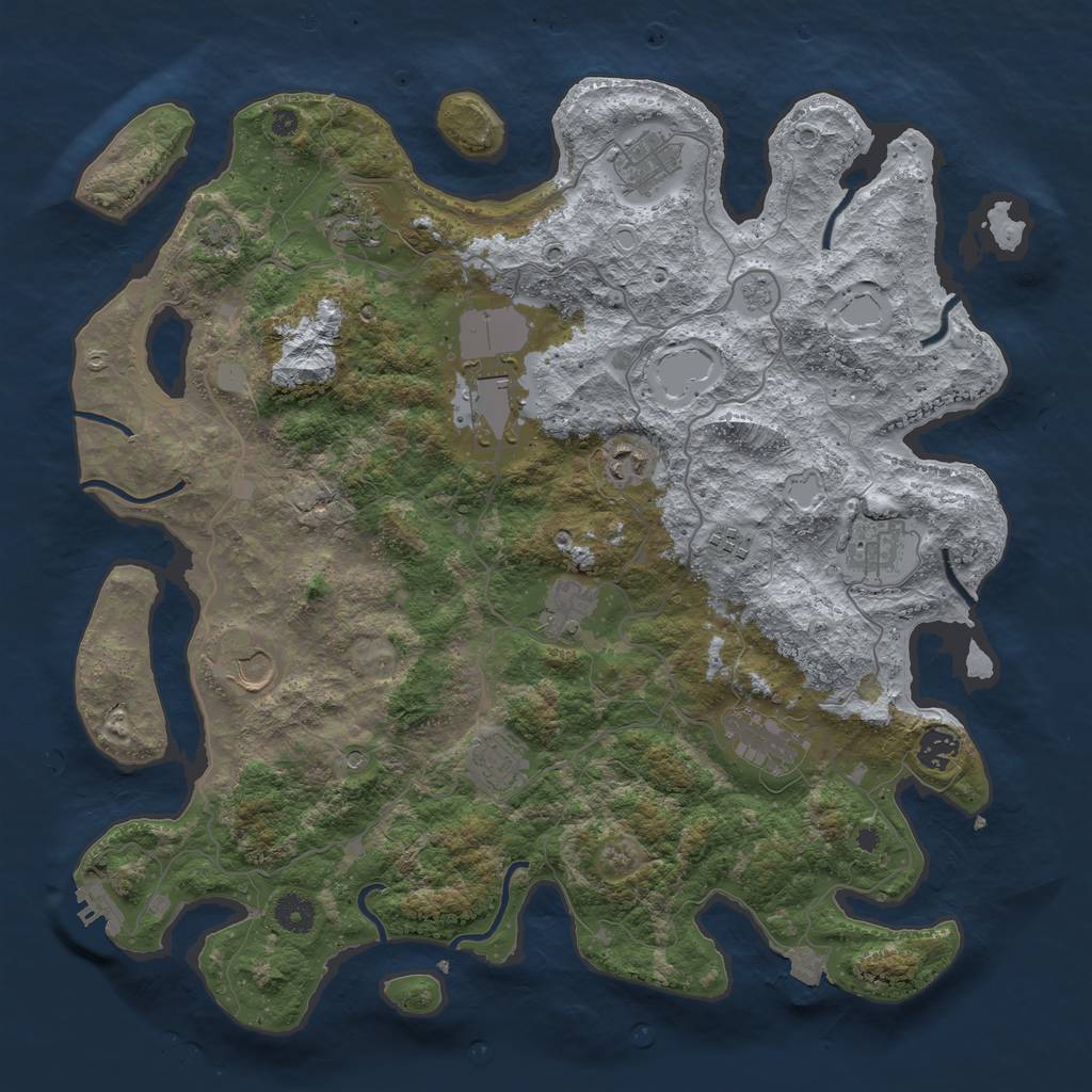 Rust Map: Procedural Map, Size: 4100, Seed: 20256296, 18 Monuments