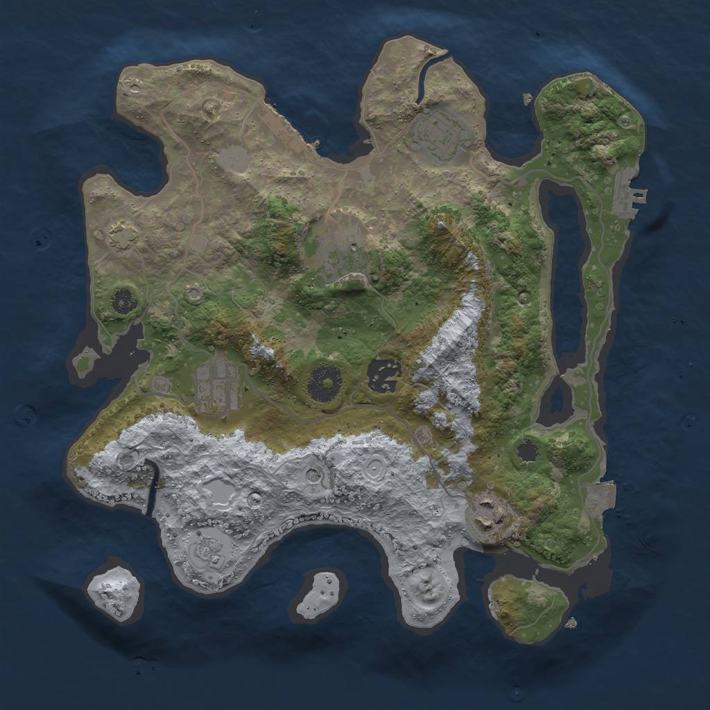 Rust Map: Procedural Map, Size: 3000, Seed: 1147426738, 13 Monuments